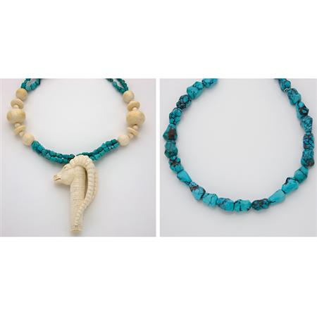 Three Tumbled Turquoise and Bone 68c6f