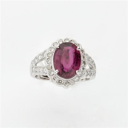 Platinum Rubellite and Diamond 68c71