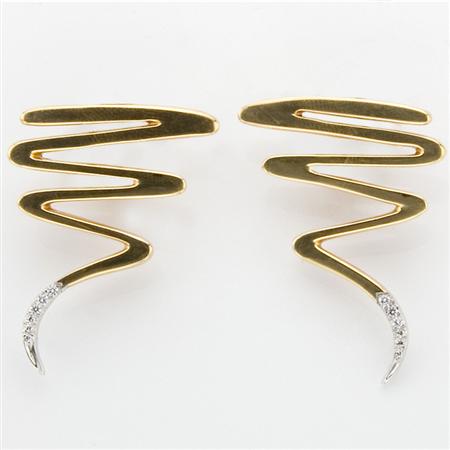 Pair of Gold and Diamond Scribble 68c8b