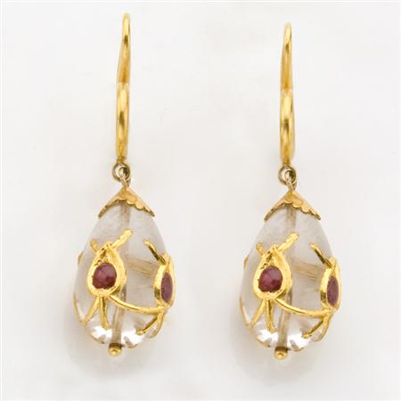 Pair of Gold Rock Crystal and 68c98