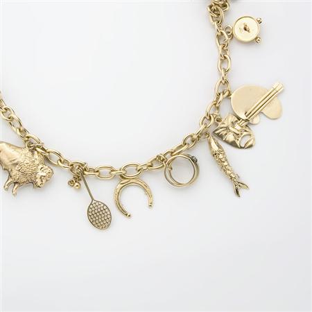 Gold Charm Braclet Estimate 300 500 68cb0