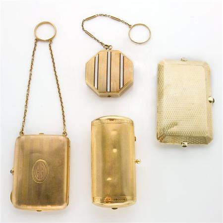 Group of Four Gold Compacts and