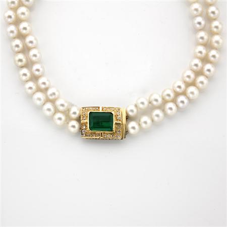 Double Strand Cultured Pearl Necklace