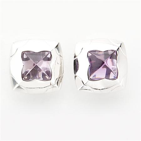 Pair of White Gold and Cabochon 68d20