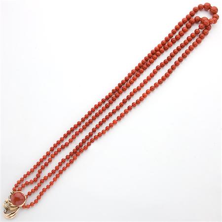 Long Double Strand Oxblood Coral 68d26