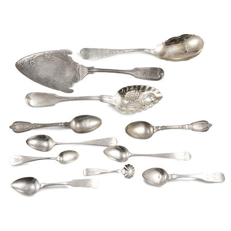 Group of Coin and Other Silver Spoons