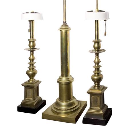 Pair of Brass Candlestick Lamps 691f6