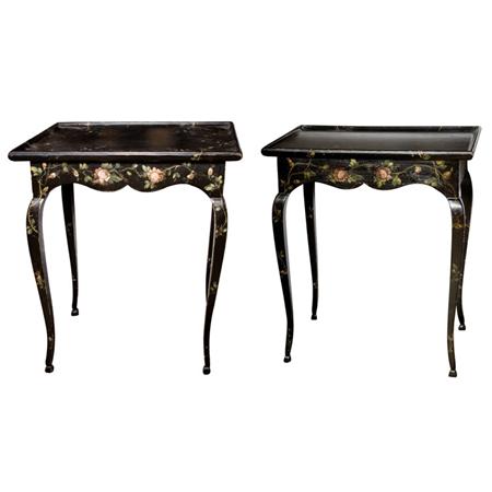 Pair of Louis XV Style Black Painted 69212