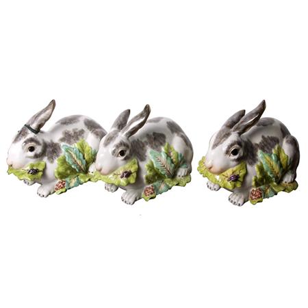 Set of Three Porcelain Figures of Rabbits
	
