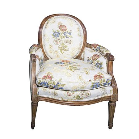 Louis XVI Style Walnut Bergere
	