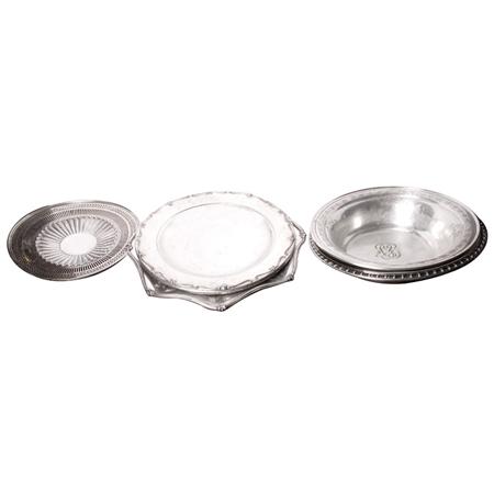 Group of Six Sterling Silver Trays and