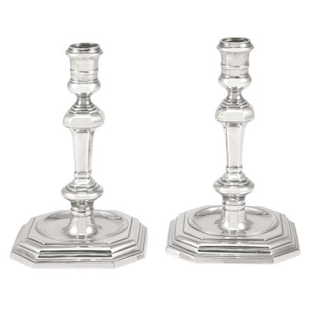 Pair of English Silver Candlesticks
	