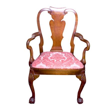 George II Style Mahogany Open Armchair  692ef