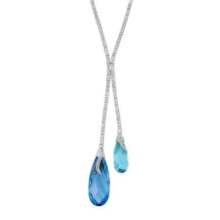 Diamond and Blue Topaz Necklace  69335