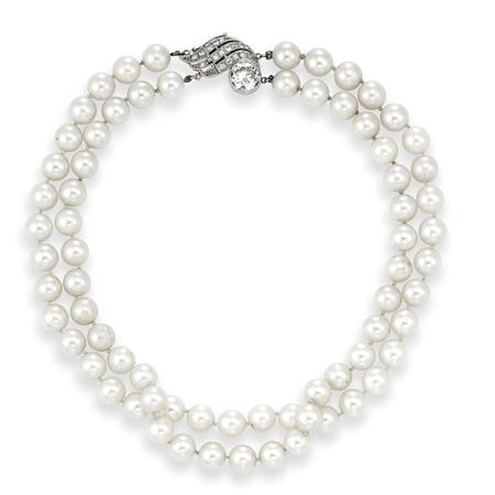 Double Strand Cultured Pearl Necklace 69339