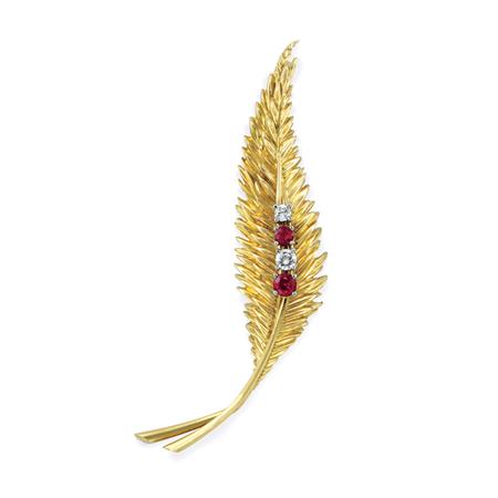 Gold, Ruby and Diamond Feather