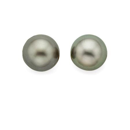 Pair of Gold, Gray Cultured Pearl