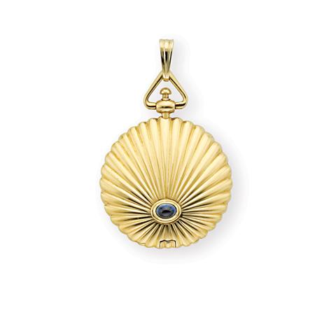 Gold and Cabochon Sapphire Pendant-Watch,
