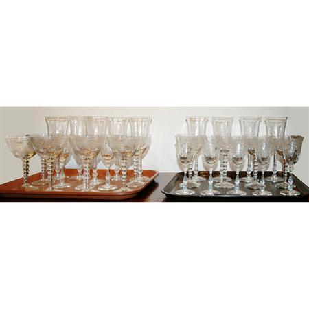 Group of Etched Glass Stemware
	