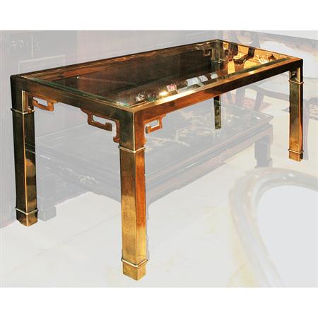 Chinese Style Glass Top Metal Console  68fb5