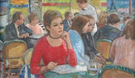 Francois Gall French, 1912-1987 Au Cafe,