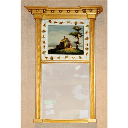 Gilt Framed Mirror Eglomise Panel  690f2
