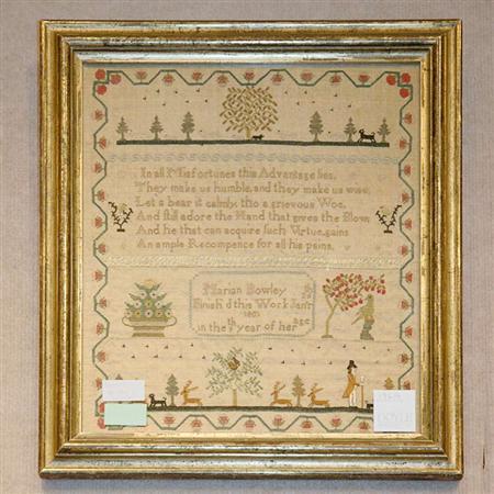 English Needlework Sampler
	  Estimate:$500-$700