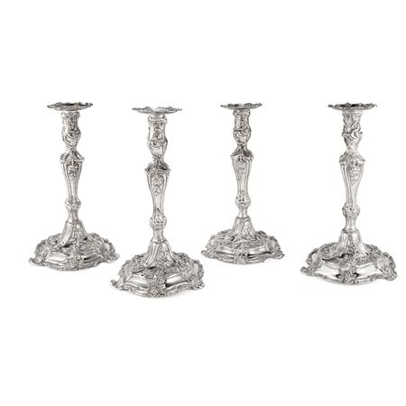 Set of Four George III Silver Candlesticks  6952e