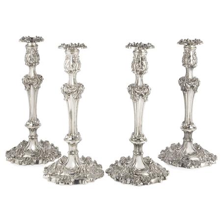 Set of Four George IV Silver Candlesticks
	