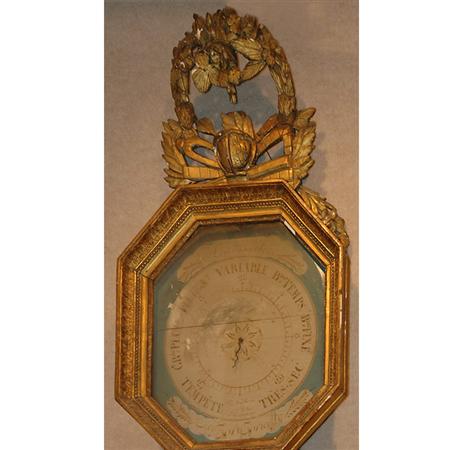 Late Louis XVI Gilt Wood Barometer  69570