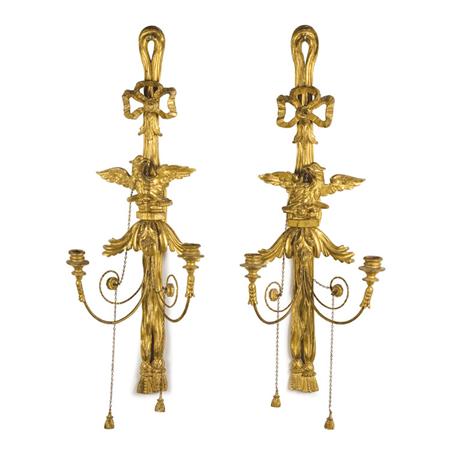 Pair of Regency Gilt Wood Two Light 695af