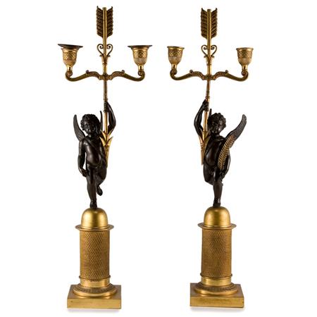 Pair of Charles X Gilt and Patinated Bronze 69601