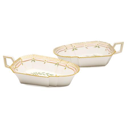 Pair of Royal Copenhagen Flora 6960f