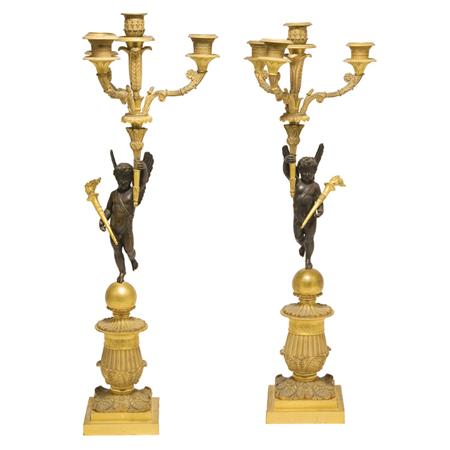 Pair of Charles X Gilt and Patinated Bronze 6962b