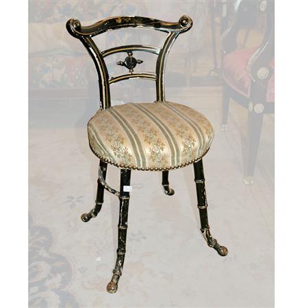 Victorian Ebonized and Gilt Painted