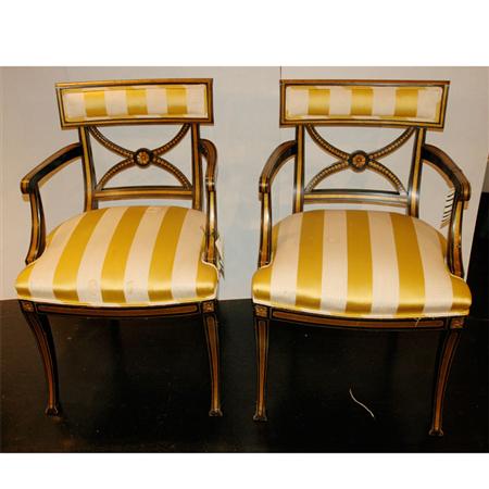 Pair of Regency Style Painted Armchairs  69746