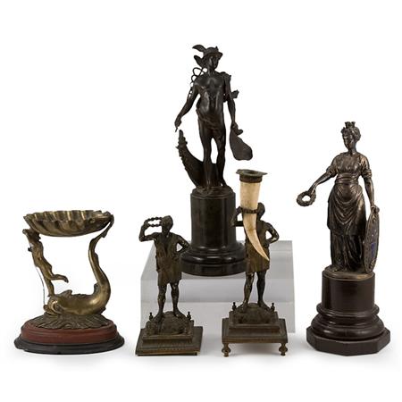 Group of Five Bronze and Cast Metal 69770