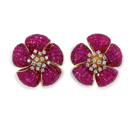 Pair of Invisibly-Set Ruby and