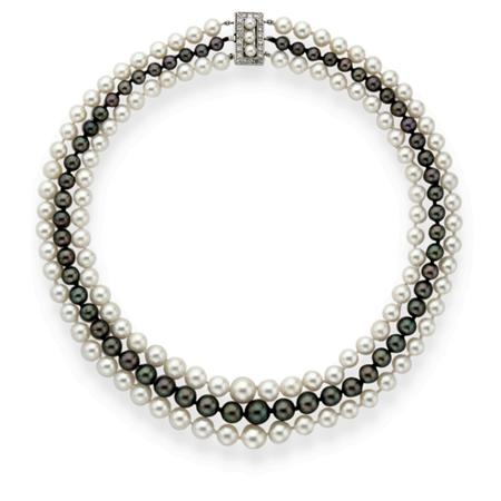 Triple Strand Cultured Pearl and 693ab