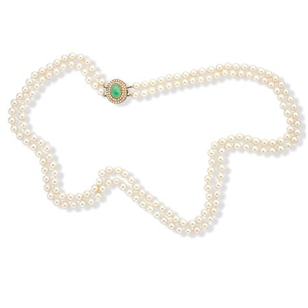 Long Double Strand Cultured Pearl 693cb