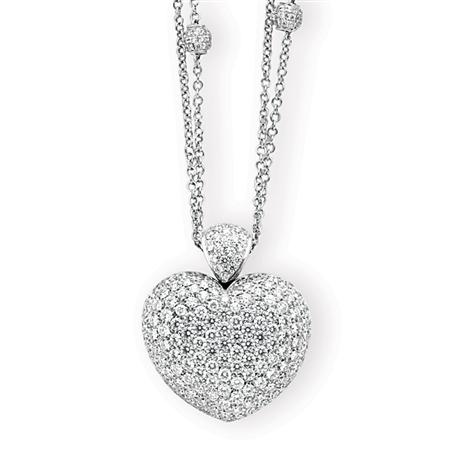 Diamond Heart Pendant with Double