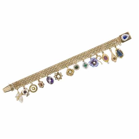 Four Strand Gold, Gem-Set and Diamond