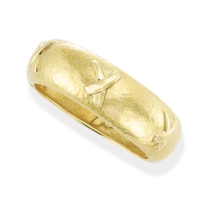 Hammered Gold Bangle Bracelet  69414