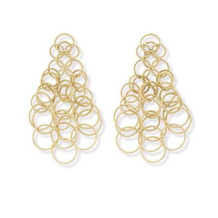 Pair of Gold Pendant Earclips  69418