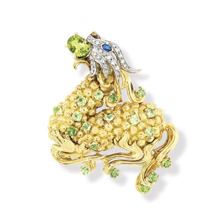 Gold Platinum Peridot Sapphire 69419