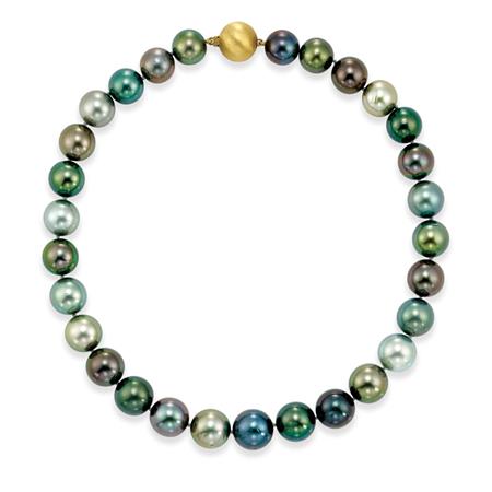 Multi-Colored Black Cultured Pearl Necklace
	
