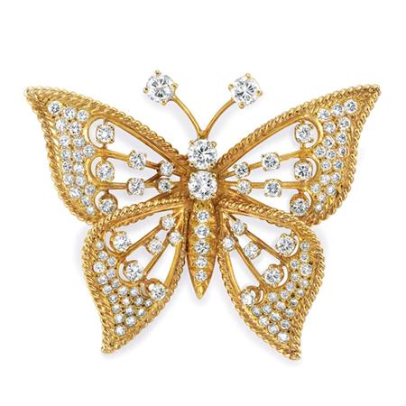 Gold and Diamond Butterfly Brooch  69428