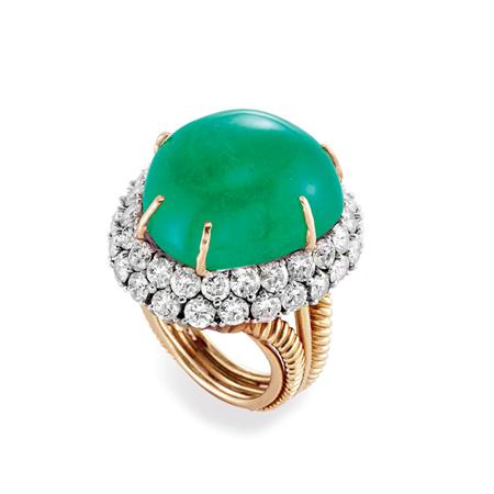 Gold Platinum Cabochon Emerald 69435