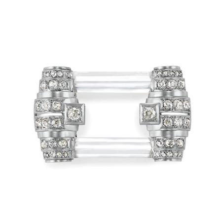 Platinum White Gold Rock Crystal 6945e