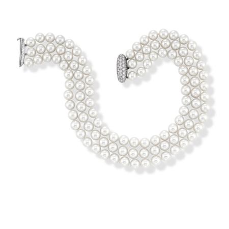 Triple Strand Cultured Pearl Necklace 69469